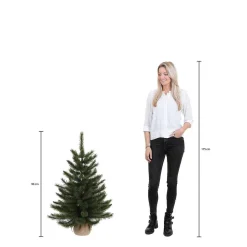 Black Box Trees - Lawson Kerstboom Met Burlap Led Werkt Op Batterijen Groen 40L Tips 102 - H90Xd48Cm - Kerstbomen Shop