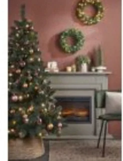 Black Box Kerstkransen> Trees - Norton Krans Led Werkt Op Batterijen Groen 20L Tips 90 - D45Cm - Kerstbomen