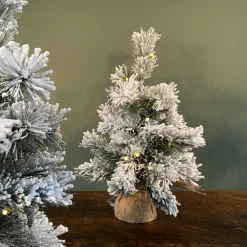 Xmasdeco Black Box Trees Dinsmore Kunstkerstboom In Jute Met Led Verlichting - H45 Cm - Frosted Green Best Sale