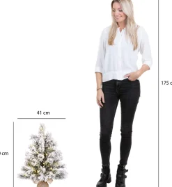 Black Box Trees Dinsmore Kunstkerstboom In Jute Met Led Verlichting - H60 X O50 Cm - Frosted Green Hot