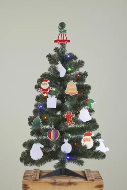 Black Box Trees Fay Kunstkerstboom Met 30 Ornamenten En Led Verlichting - H90 Cm - Groen Fashion