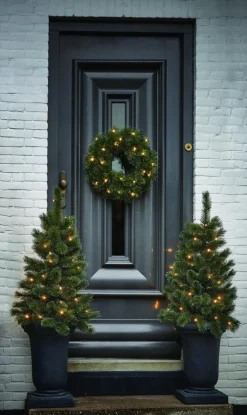 Black Box Kerstkransen> Trees Glendon Kerstkrans Met Led Verlichting - O60 Cm - Groen