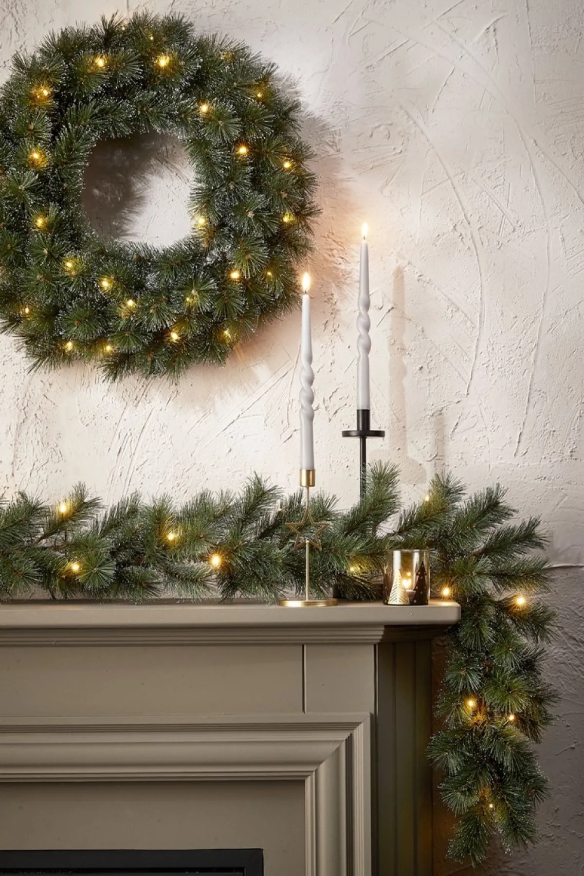 Black Box Kerstkransen> Trees Glendon Kerstkrans Met Led Verlichting - O60 Cm - Groen