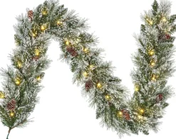 Black Box Guirlandes> Trees Vandans Guirlande Met Led Verlichting - L180 Cm - Groen Frosted