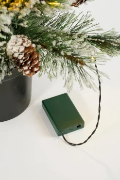 Black Box Trees Vandans Kunstkerstboom In Pot Met Led Verlichting - H90 X O48 Cm - Frosted Green Sale