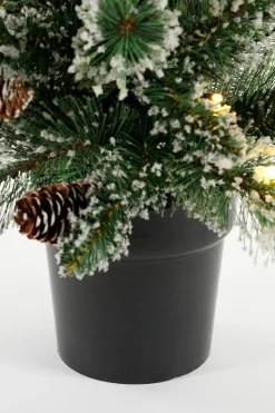 Black Box Trees Vandans Kunstkerstboom In Pot Met Led Verlichting - H90 X O48 Cm - Frosted Green Sale