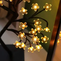 Merkloos Bonsai - Kerstbloesem - Led Kerstboom - Warm Wit - 48 Led - Licht Boom Warm Wit - Led Boom Binnen - 50Cm Store