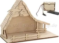 Solexpert Kerststallen>Bouwpakket - Kerststal Met Zonnepaneel