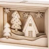 Rayer Kerststallen>Bouwpakket Kerst - Hout - 3D In Lijst - 8,5 X 11,5 X 3 Cm - Met Gratis Verlichting 8 Led - Knutsel - Kado Tip !!