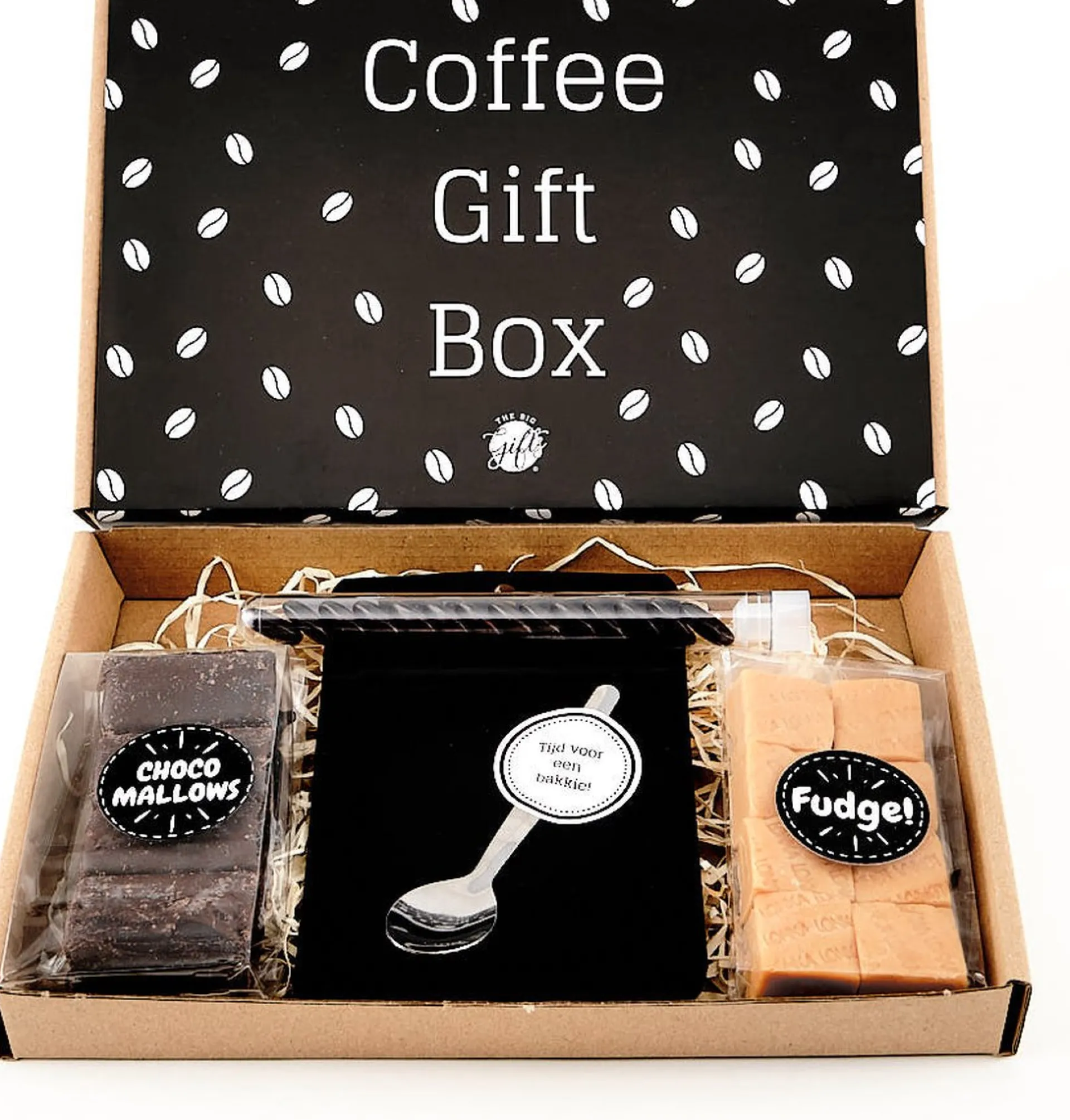 Merkloos Brievenbuspakket Coffee Gift Box - Cadeau - Koffie - Brievenbus Pakket - The Big Gifts - Cadeau Voor Man - Cadeau Voor Vrouw - Giftset - Chocolade - Eten - Vaderdag - Moederdag - Pasen - Snoep - Cadeaubox Store