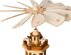 Brubaker Kerststallen> Kerstpiramide Houten Piramide - Natuur - 4 Niveaus - 60 Cm Hoogte - Handbeschilderde Figuren