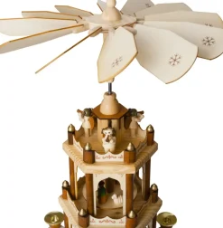 Brubaker Kerststallen> Kerstpiramide Houten Piramide - Natuur - 3 Niveaus - 45 Cm Hoogte - Handbeschilderde Figuren