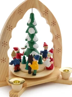 Brubaker Kerststallen> 1-Verdieping Houten Kerstpiramide - 30 Cm - Kerstboom Met Winterlandschap