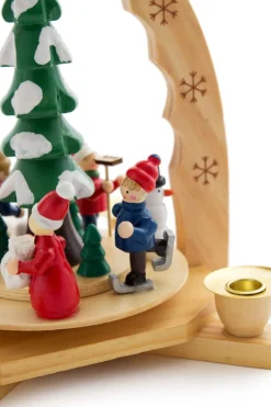 Brubaker Kerststallen></noscript> 1-Verdieping Houten Kerstpiramide - 30 Cm - Kerstboom Met Winterlandschap