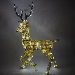 MonsterShop Bundel: Lichtgevend Rendier En Hert Verlichte Kerstfiguren - 12 Meter Lange Stroomsnoeren - Kerstdecoraties Kerst Versieringen Buiten Hot