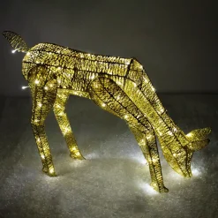 MonsterShop Bundel: Lichtgevend Rendier En Hert Verlichte Kerstfiguren - 12 Meter Lange Stroomsnoeren - Kerstdecoraties Kerst Versieringen Buiten Hot