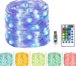 Buxibo - Waterdichte Fairy Lights - Lampjes Slinger - Led Lichtslinger - 5M Met 100Led In Multi Kleur - Usb Aansluiting - String Light Kerstverlichting - Sfeerverlichting - Indoor Led - Romantisch Licht Best