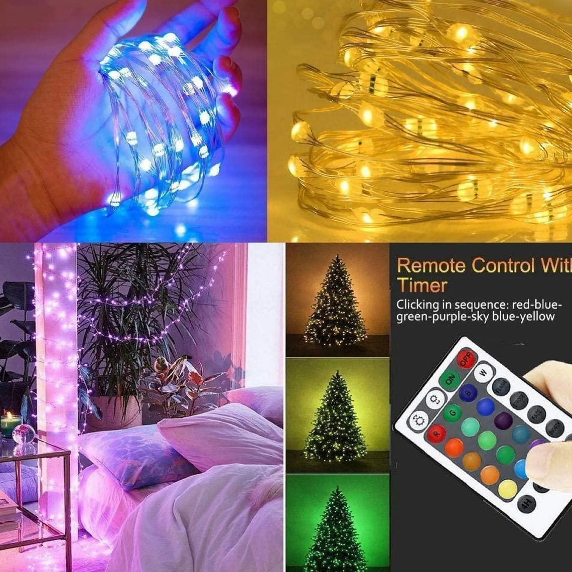 Buxibo - Waterdichte Fairy Lights - Lampjes Slinger - Led Lichtslinger - 5M Met 100Led In Multi Kleur - Usb Aansluiting - String Light Kerstverlichting - Sfeerverlichting - Indoor Led - Romantisch Licht Best