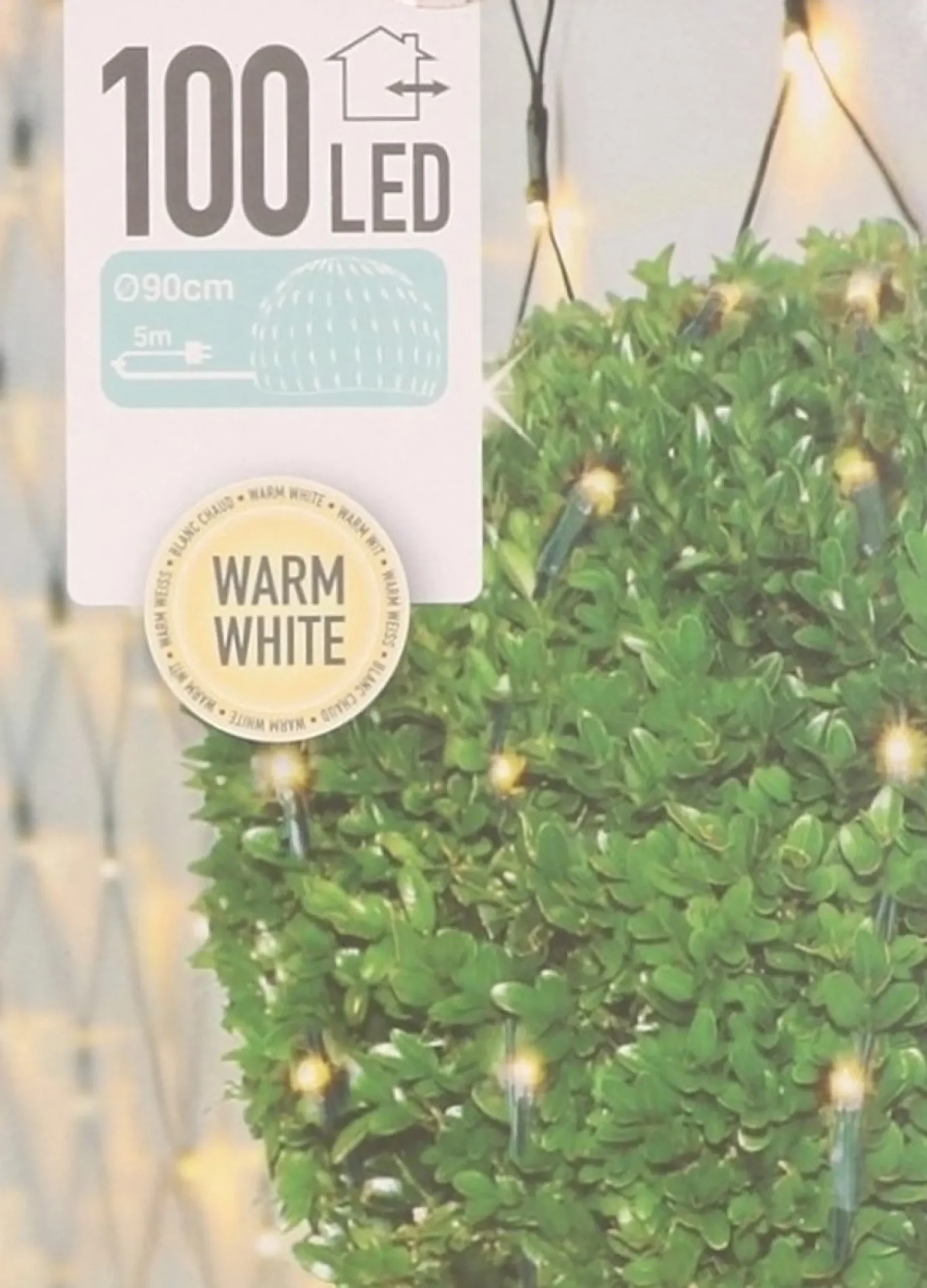 Merkloos Buxus Kerstverlichting - Lichtnet - Warm Wit - 90 X 90 Cm - 100 Led Store