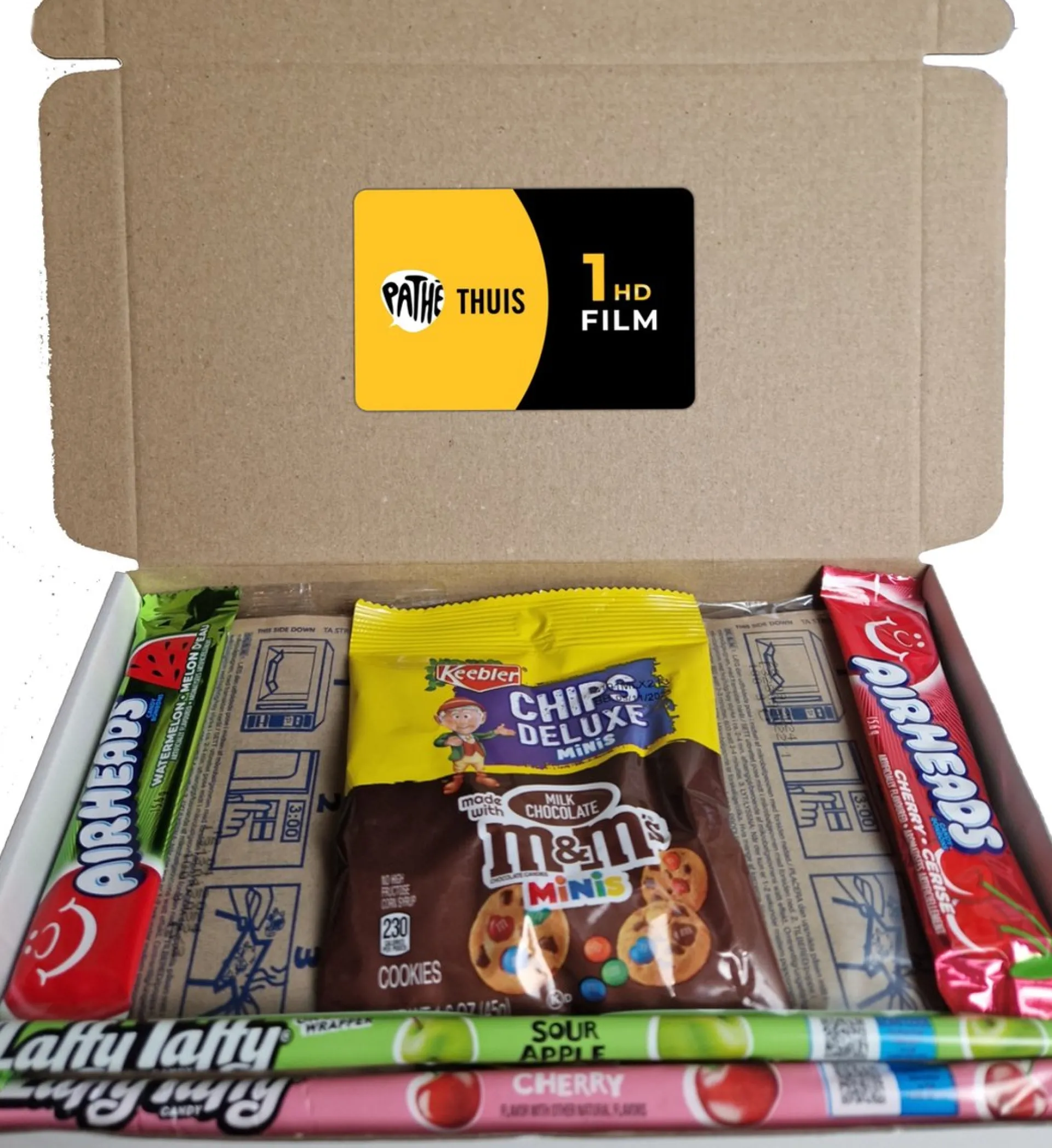 CandyStore24 Cadeaupakket Xl - Pathe Film Cadeau - Moederdag Cadeautje - Cadeau Voor Hem - Cadeau Voor Haar - Pathe Thuis - Amerikaans Snoep - Geschenkset - Filmpakket Xl - Store