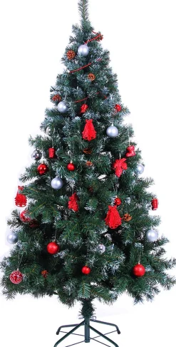 Merkloos Casaria Kerstboom 180Cm Pvc – Sneeuw Effect Denneappels - Groen-Wit Sale