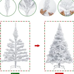 Casaria Kerstboom Pvc - Metalen Voet - 180 Cm Fashion