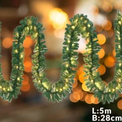 Casaria Guirlandes> Kerstguirlande - 10 M Incl. 5 M Stroomkabel - 100 Led