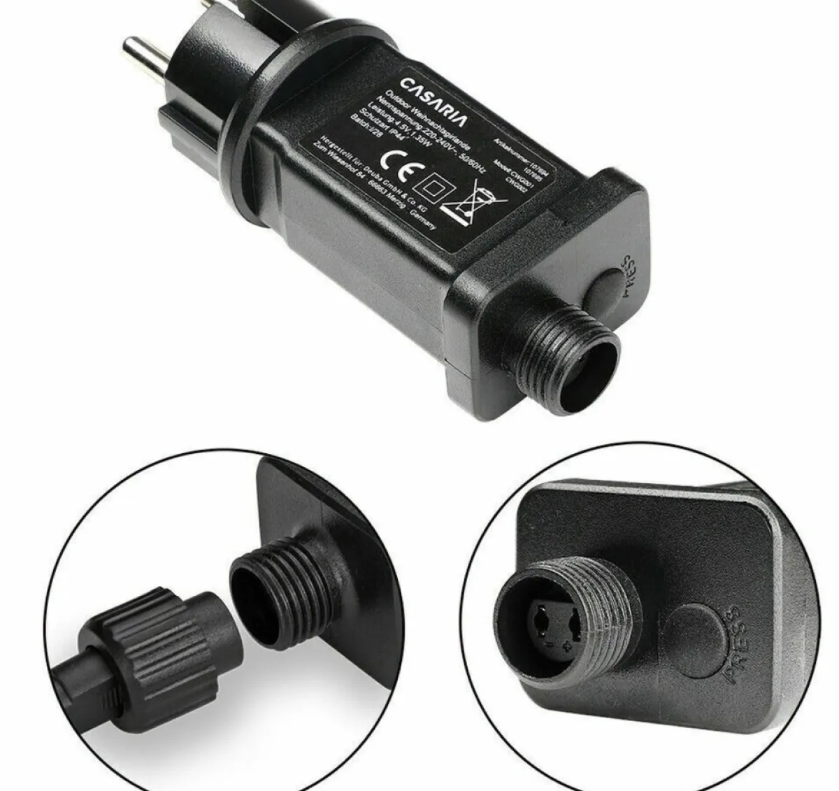 Casaria Guirlandes> Kerstguirlande - 10 M Incl. 5 M Stroomkabel - 100 Led