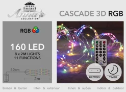 Anna's Collection Cascade Draadverlichting Lichtsnoer Met 160 Lampjes Gekleurd Met 8 Lichtdraden - Op Batterijen - Kerstverlichting Cheap