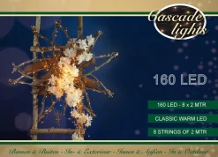 Anna's Collection Cascade Draadverlichting Lichtsnoer Met 160 Lampjes Classic Warm Wit Met 8 Lichtdraden - Lichtsnoeren - Kerstverlichting Hot