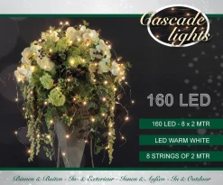 Anna's Collection Cascade Draadverlichting Zilver Met 160 Warm Witte Lampjes New