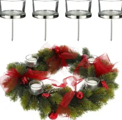 CEPEWA Kerststukjes>Cepawa Kaarsenhouders/Waxinelichthouders - 4 Stuks - Zilver Voor In Een Kerststukje