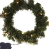 Cheqo Kerstkransen>® Kerstkrans Met Led Verlichting - Krans - Kerstdecoratie - Kerstmis - Met Timer Functie - O35 Cm