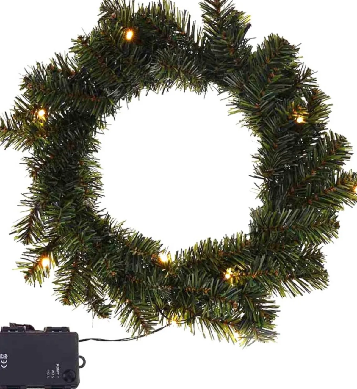 Cheqo Kerstkransen>® Kerstkrans Met Led Verlichting - Krans - Kerstdecoratie - Kerstmis - Met Timer Functie - O35 Cm