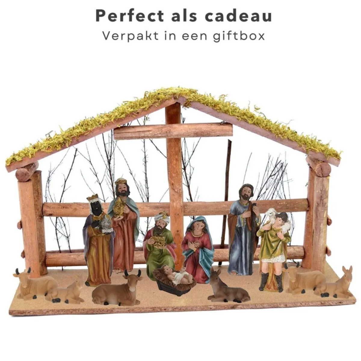 Cheqo Kerststallen>® Kerststal Figuren - Kerststalfiguren - Kerstgroep - Kerstbeeldjes - 9-Delig