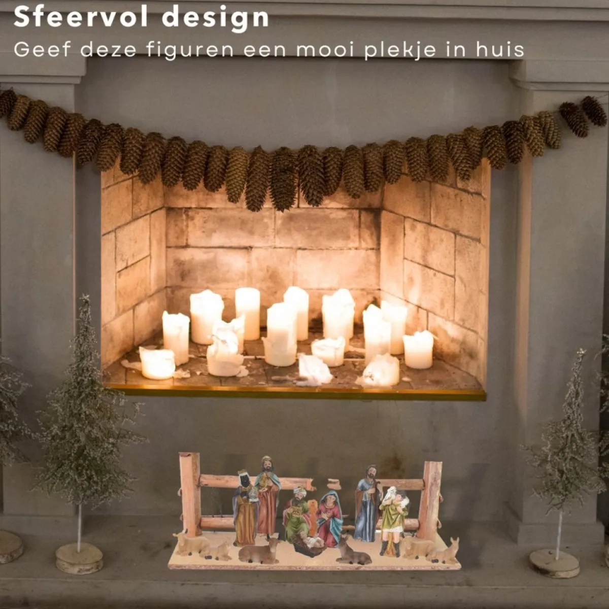 Cheqo Kerststallen>® Kerststal Figuren - Kerststalfiguren - Kerstgroep - Kerstbeeldjes - 9-Delig