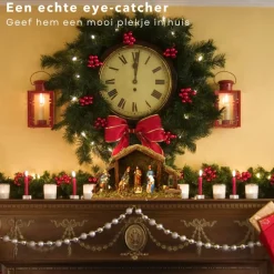 Cheqo Kerststallen></noscript>® Kerststal Met 8 Figuren - Kersttafereel - Kerstdorp - 39 X 14 X H22.5Cm