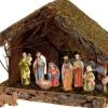 Cheqo Kerststallen>® Kerststal Zonder Figuren - Kersttafereel - Kerstdorp - 32 X 17 X H25Cm