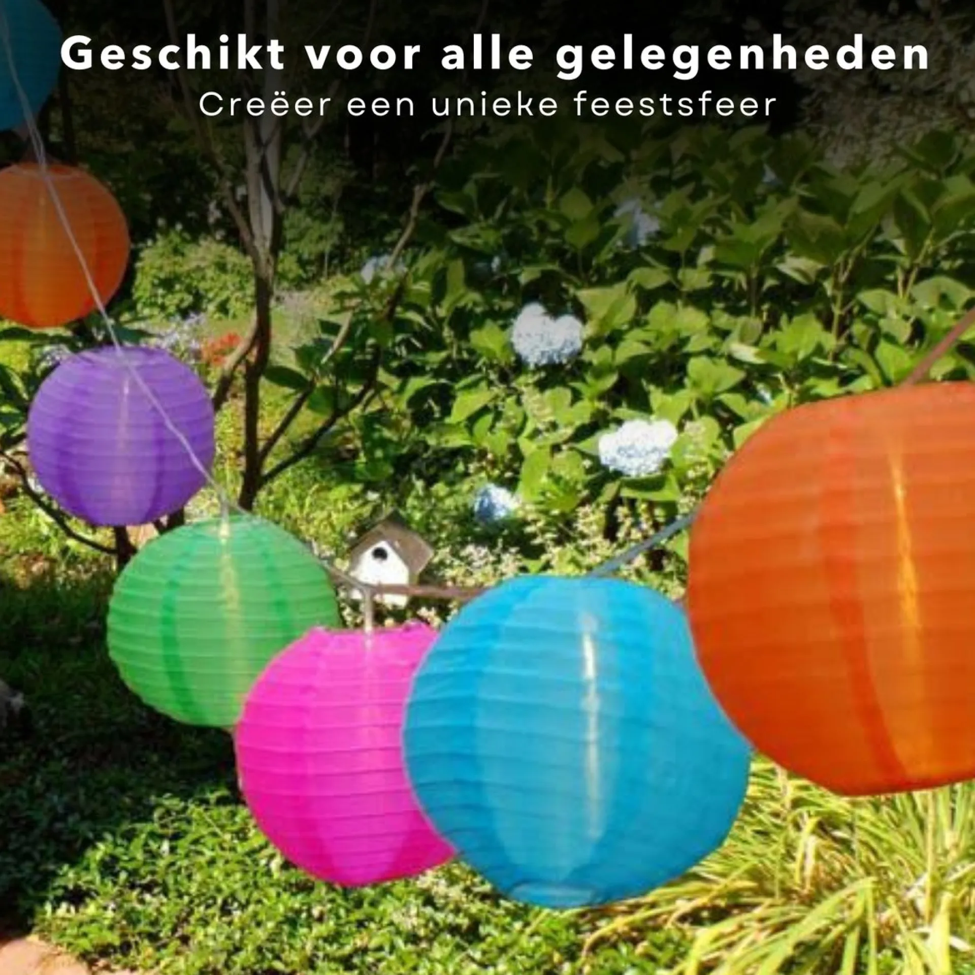 Cheqo ® Lampionnen Slinger - Feestverlichting - Lichtslang - Lichtslinger Lampion - Lampionnen Met Verlichting - Blauw - 4.75 Meter - 20 Lampions Cheap