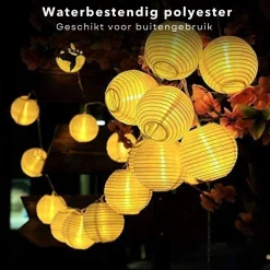 Cheqo ® Lampionnen Slinger - Feestverlichting - Lichtslang - Lichtslinger Lampion - Lampionnen Met Verlichting - Warm Wit - 10.75 Meter - 20 Lampions Store