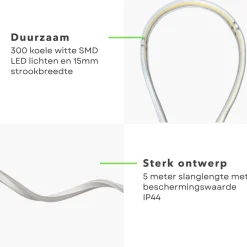 Cheqo ® Ledstrip Led Neonlight - 5M - Koel Wit - Decoratie Lichtslang Voor Binnen En Buiten Store