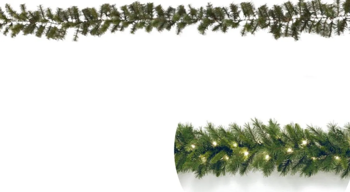 Cheqo Guirlandes>® Xl Guirlande Met Kerstverlichting - Kerstlampjes - Kerstslinger - Warm Wit - 270Cm - 150 Takjes - 50 Led - Met Timer Functie