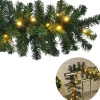 Cheqo Guirlandes>® Xl Guirlande Met Kerstverlichting - Kerstlampjes - Kerstslinger - Warm Wit - 270Cm - 150 Takjes - 35 Led - Met Timer Functie