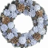 Naturn Christmas Kerstkransen>Chique Kerstkrans - Pina Needle Van Naturn Chistmas | O 33 Cm | Krans Landelijk Rond | Kerstdecoratie Deurkrans | Krans Voor De Kerst | Kerstversiering Kransen | Feestdagen Decoratie | Wit