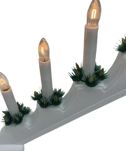 Christmas Decoration Kaarsenbrug - 41 X 6 X 30 Cm -Hout - Wit -7 Leds Outlet