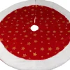 Christmas Decoration Kerstboomrok - Velvet -Rood Met Sterren - D90 Cm Outlet