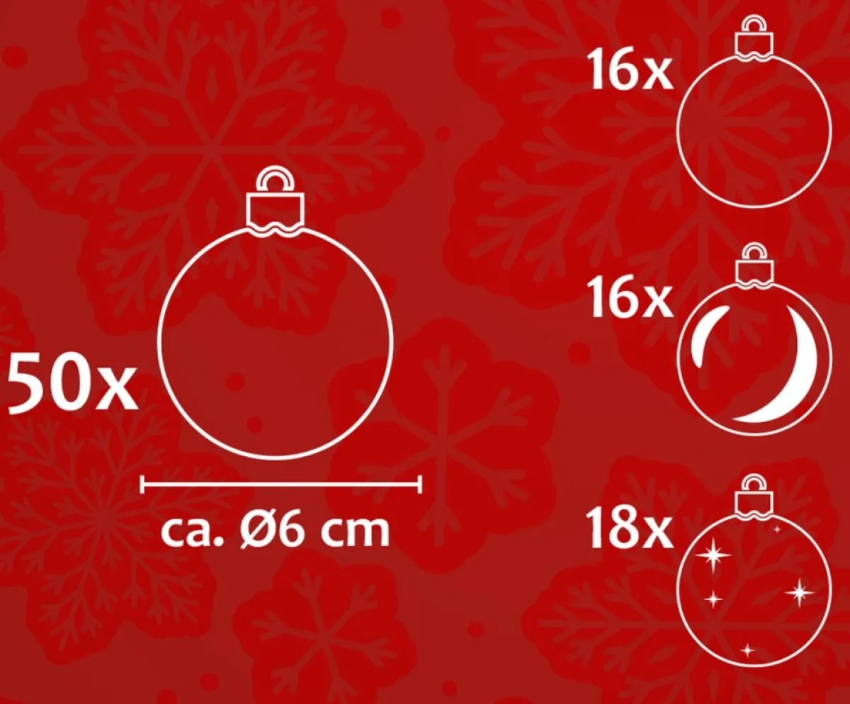 Christmas gifts Kerstboomversieringen> Kerstballen Set 50 Stuks - Bruin/Goud - Mat - Glanzend - Met Glitter