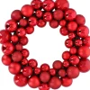 Christmas gifts Kerstkransen> Kerstkrans - O 36 Cm - 55 Ballen - Rood - Pvc
