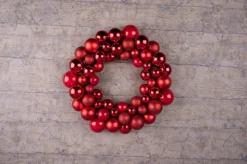 Christmas gifts Kerstkransen> Kerstkrans - O 36 Cm - 55 Ballen - Rood - Pvc