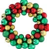 Christmas gifts Kerstkransen> Kerstkrans - O 36 Cm - 55 Ballen - Groen-Rood-Goud - Pvc